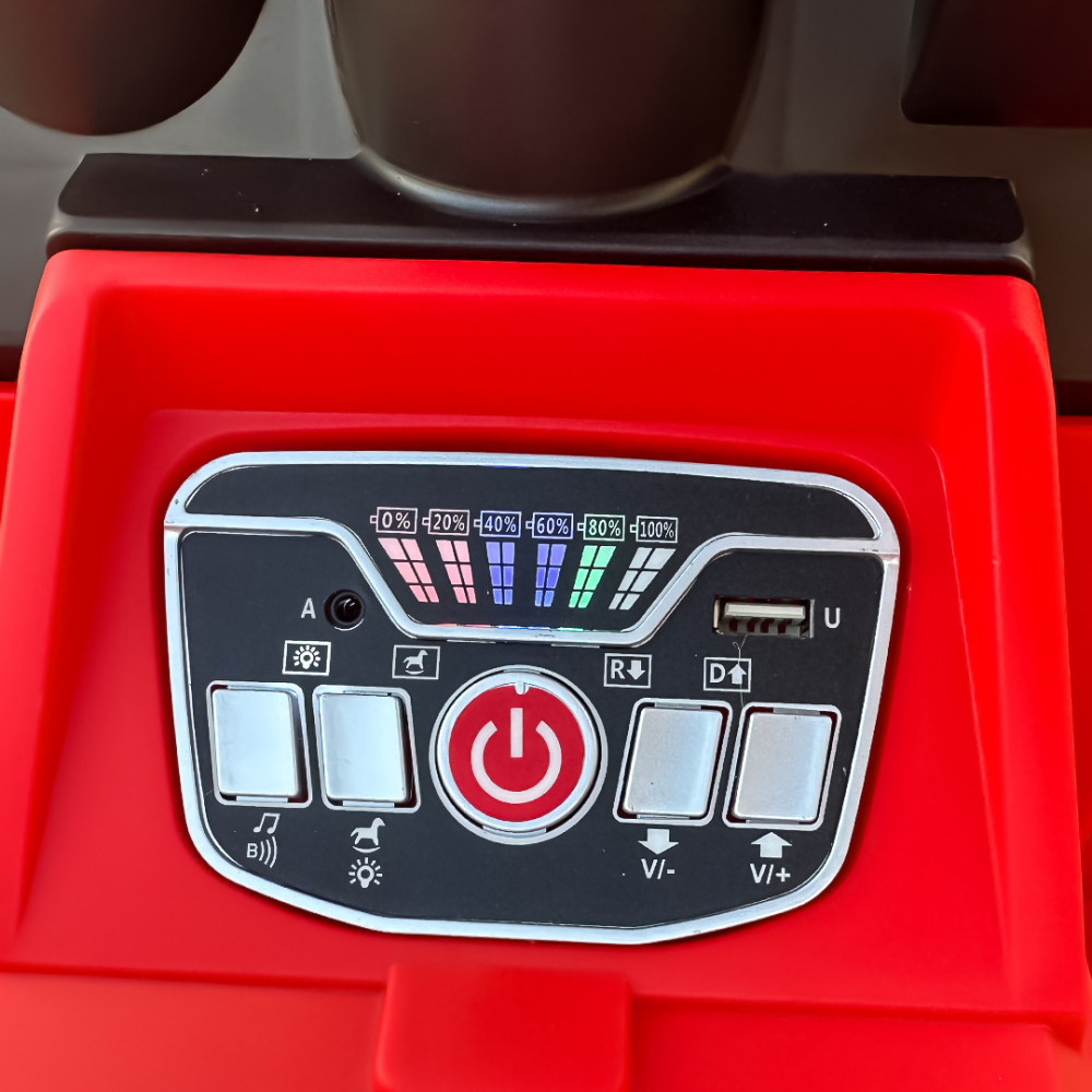 Masinuta de pompieri electrica pentru copii, Kinderauto B911, 140W, 12V-10Ah, bluetooth, rosie [22]