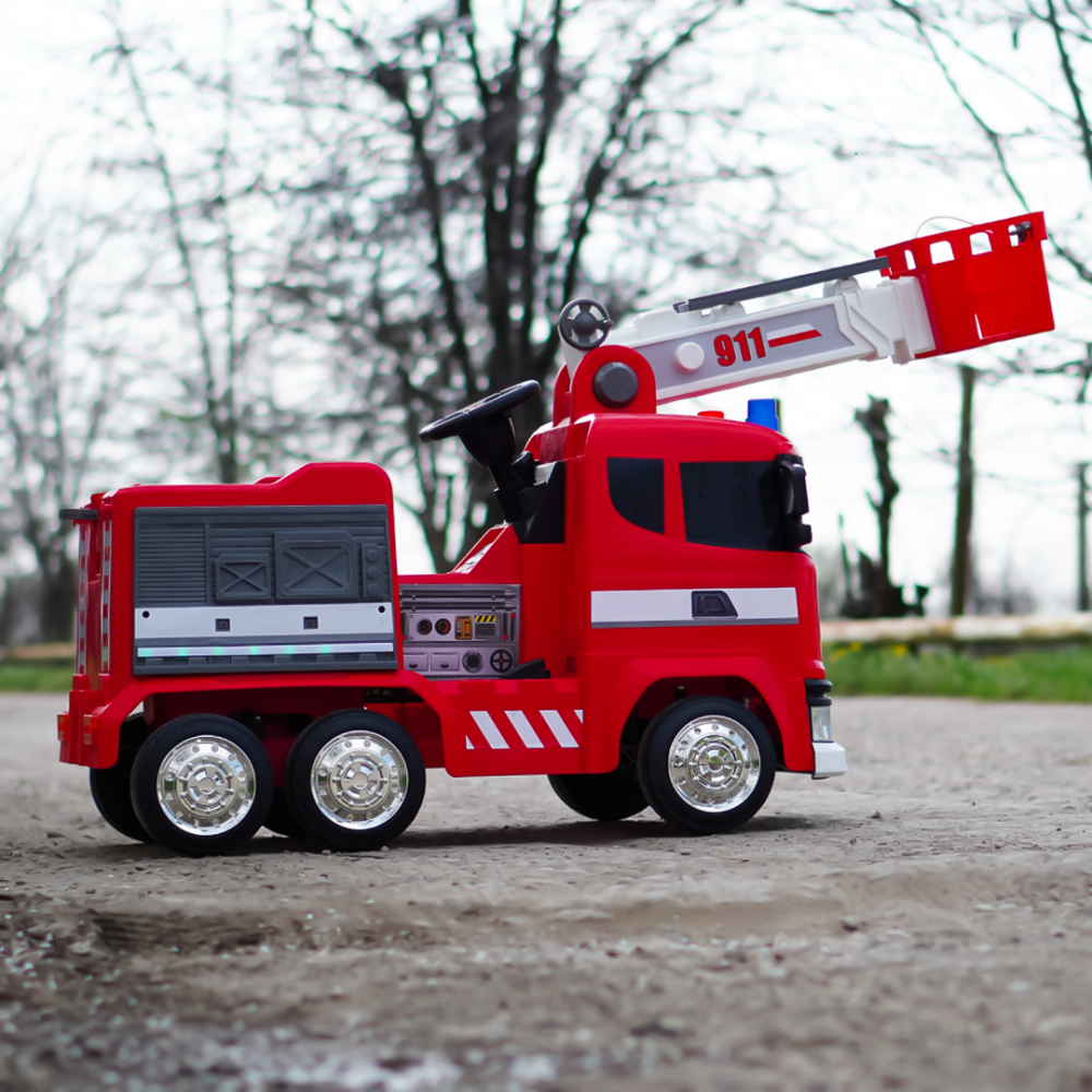 Masinuta de pompieri electrica pentru copii, Kinderauto B911, 140W, 12V-10Ah, bluetooth, rosie [7]
