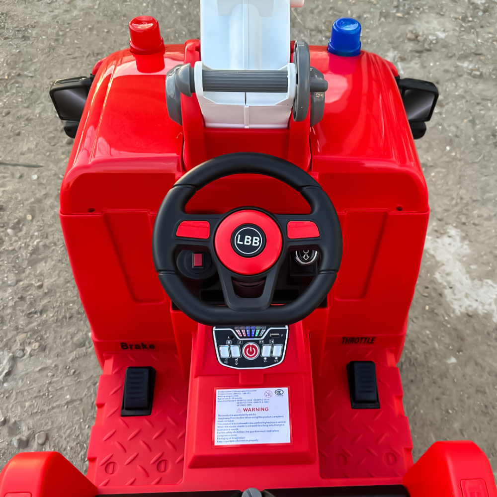 Masinuta de pompieri electrica pentru copii, Kinderauto B911, 140W, 12V-10Ah, bluetooth, rosie [20]
