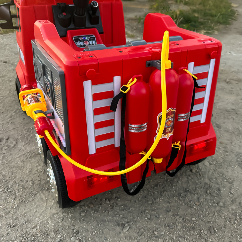 Masinuta de pompieri electrica pentru copii, Kinderauto B911, 140W, 12V-10Ah, bluetooth, rosie [24]