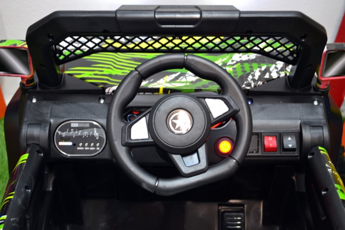Masinuta electrica 4x4 Kinderauto BJF119A 120W 12V cu Scaun TAPITAT #Verde [7]