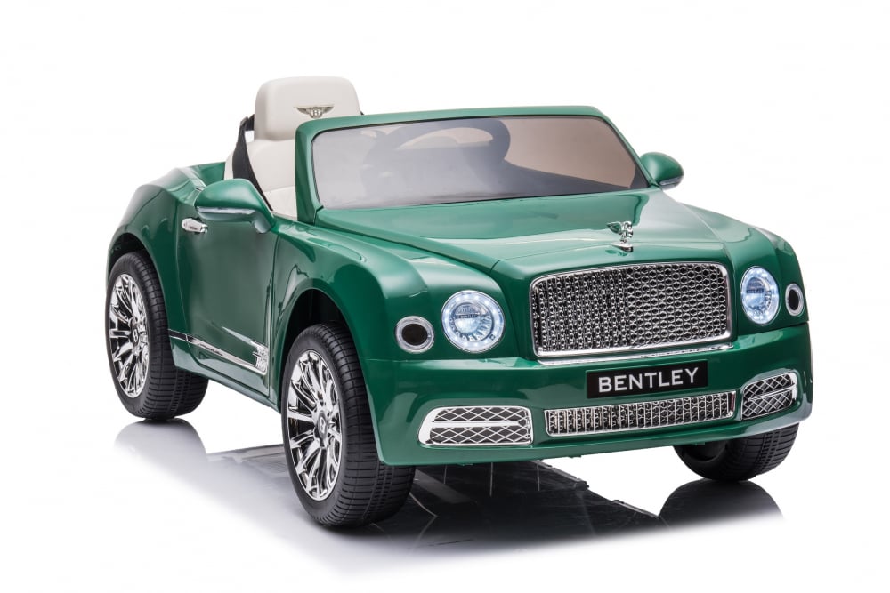Masinuta electrica pentru copii Bentley Mulsanne 90W cu roti moi si scaun tapitat, verde [28]