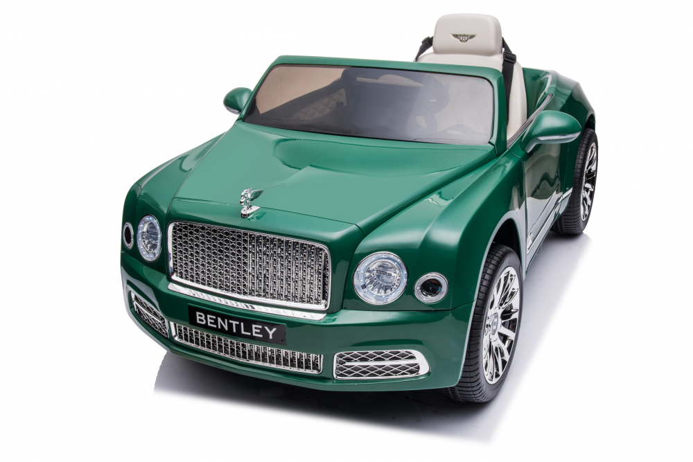 Masinuta electrica pentru copii Bentley Mulsanne 90W cu roti moi si scaun tapitat, verde [34]