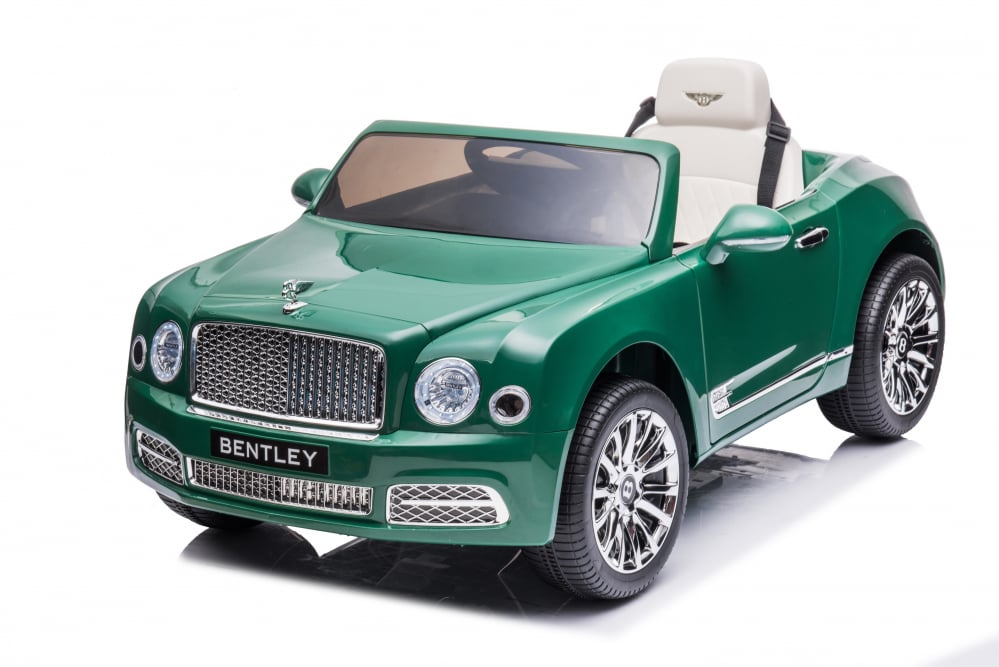 Masinuta electrica pentru copii Bentley Mulsanne 90W cu roti moi si scaun tapitat, verde [35]