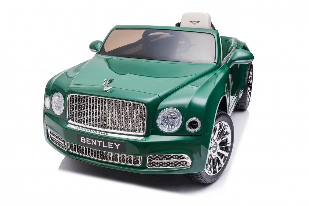 Masinuta electrica pentru copii Bentley Mulsanne 90W cu roti moi si scaun tapitat, verde [38]