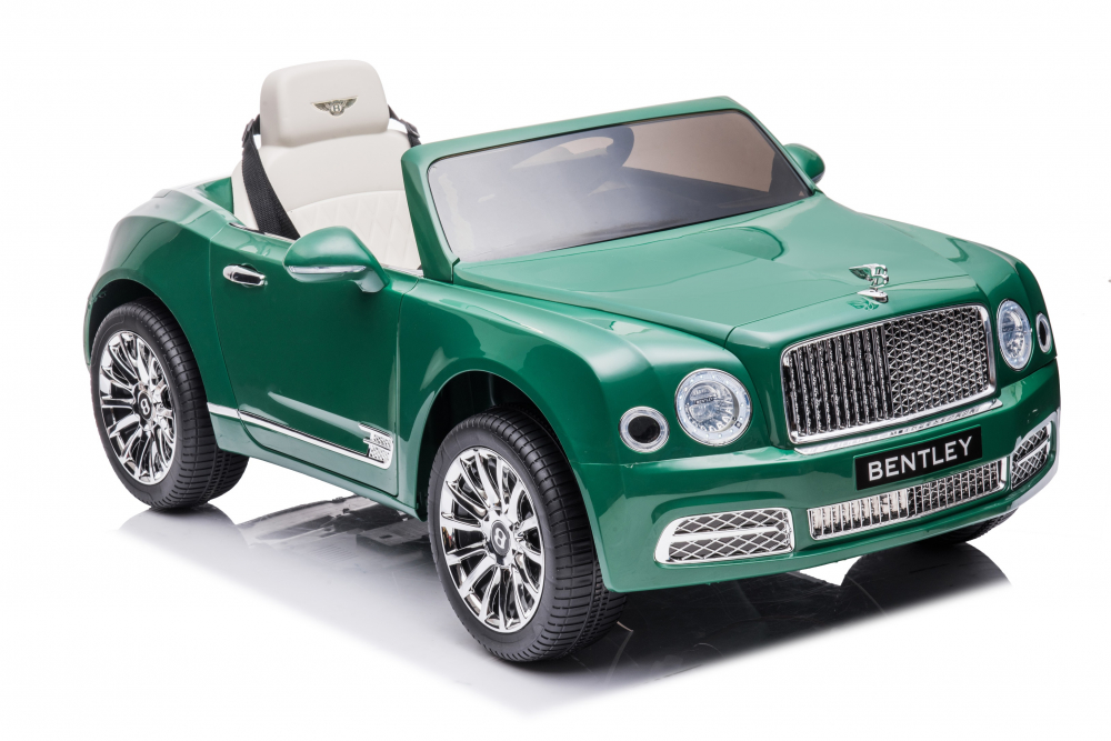 Masinuta electrica pentru copii Bentley Mulsanne 90W cu roti moi si scaun tapitat, verde [37]