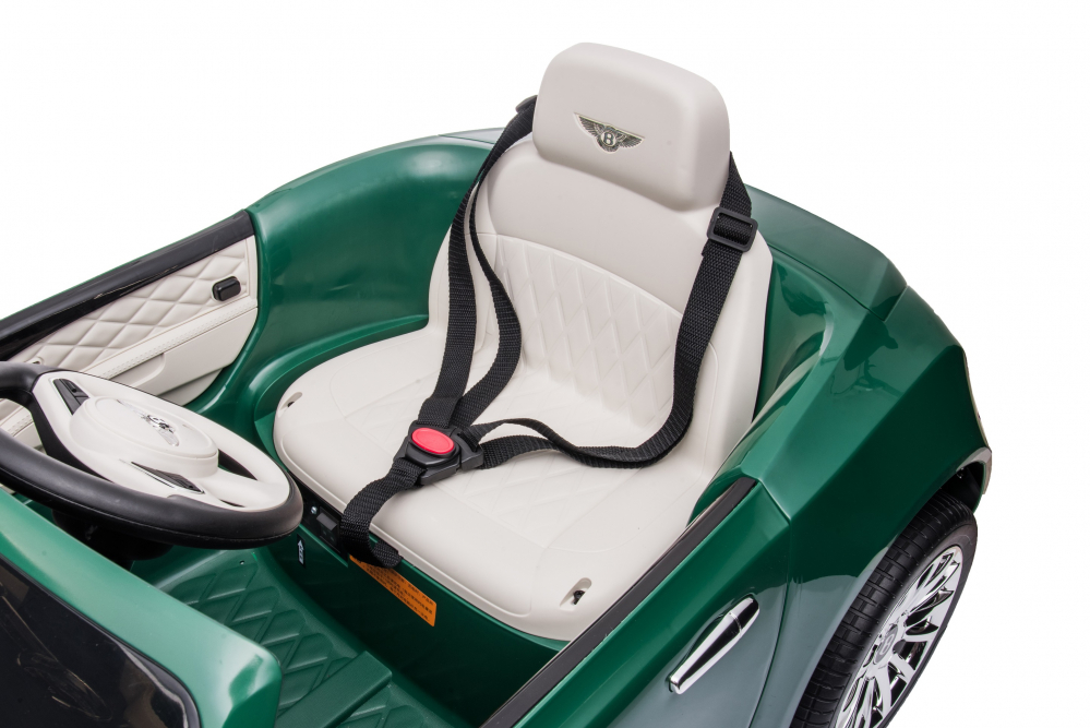 Masinuta electrica pentru copii Bentley Mulsanne 90W cu roti moi si scaun tapitat, verde [39]