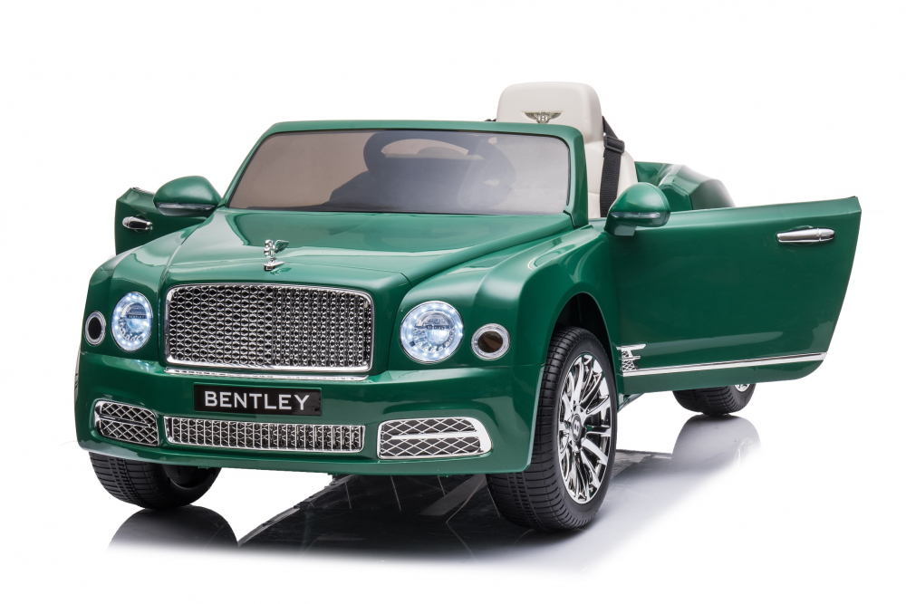 Masinuta electrica pentru copii Bentley Mulsanne 90W cu roti moi si scaun tapitat, verde [30]
