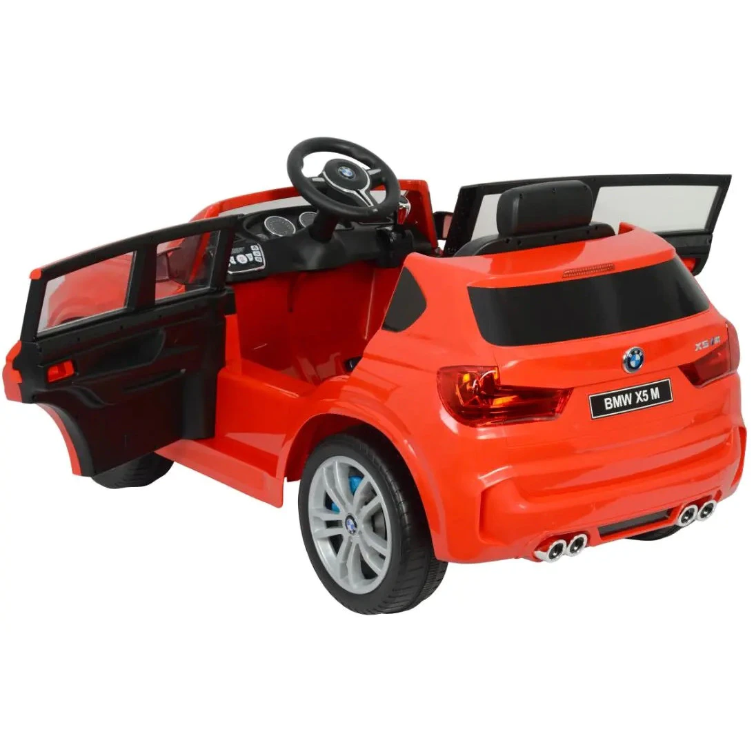 Masinuta electrica pentru copil 2-8 ani, Bmw X5M 90W 12V, scaun reglabil, culoare rosu [12]