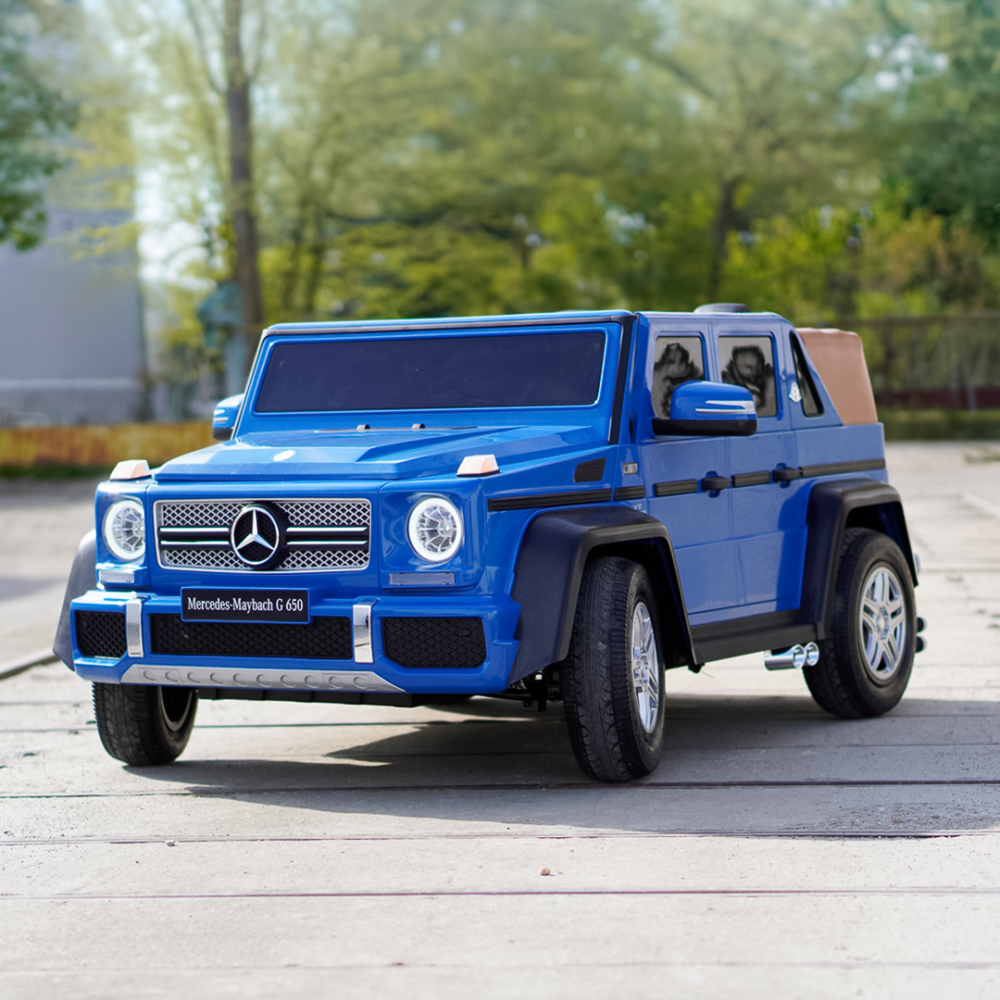 Masinuta electrica copii 5-14 ani, Mercedes G650 Maybach XXL, 24V 14Ah, 2 locuri, roti gonflabile, albastra [5]