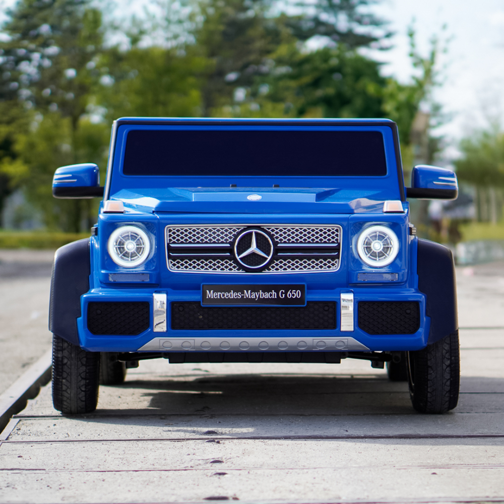 Masinuta electrica copii 5-14 ani, Mercedes G650 Maybach XXL, 24V 14Ah, 2 locuri, roti gonflabile, albastra [4]
