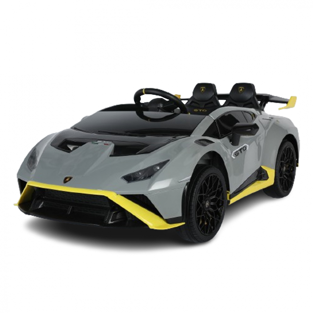 Masinuta electrica cu functie drift Lamborghini Huracan STO, putere 500W, 24V, bluetooth, gri