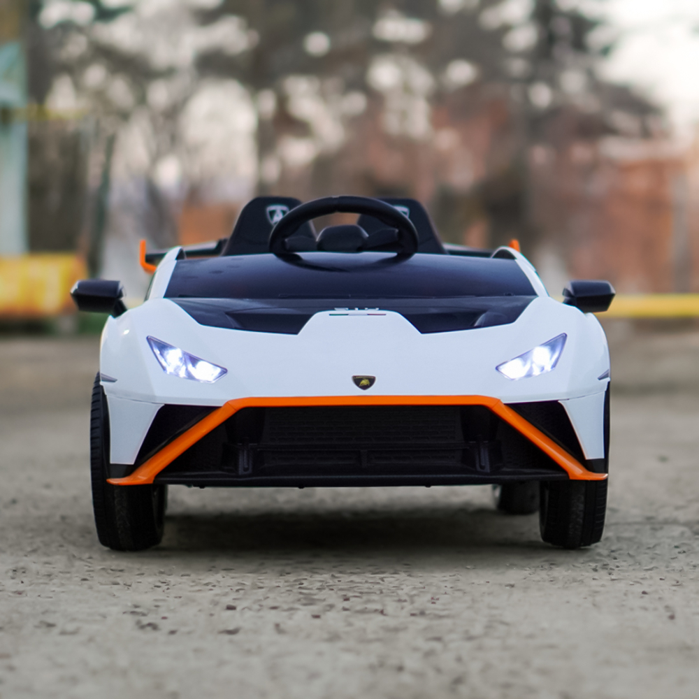 Masinuta electrica cu functie drift Lamborghini Huracan STO, putere 220W, 12V Premium, Alba [2]