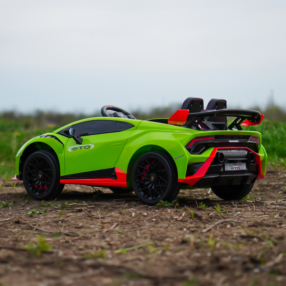 Masinuta electrica cu functie drift Lamborghini Huracan STO, putere 220W, 12V Premium, Verde [11]