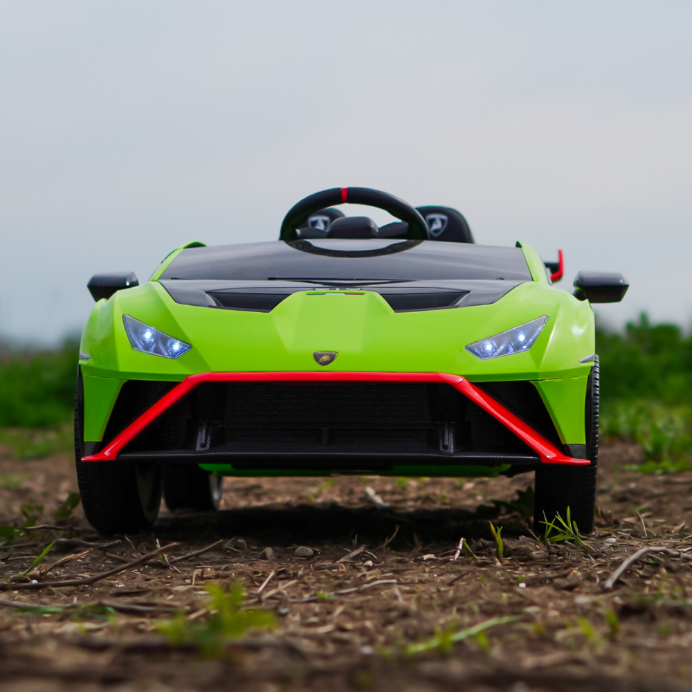 Masinuta electrica cu functie drift Lamborghini Huracan STO, putere 220W, 12V Premium, Verde [3]