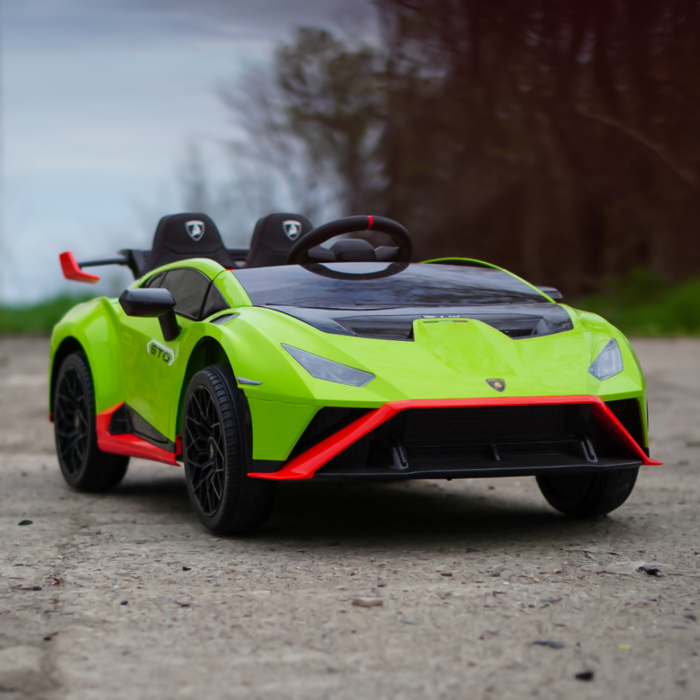 Masinuta electrica cu functie drift Lamborghini Huracan STO, putere 220W, 12V Premium, Verde [5]