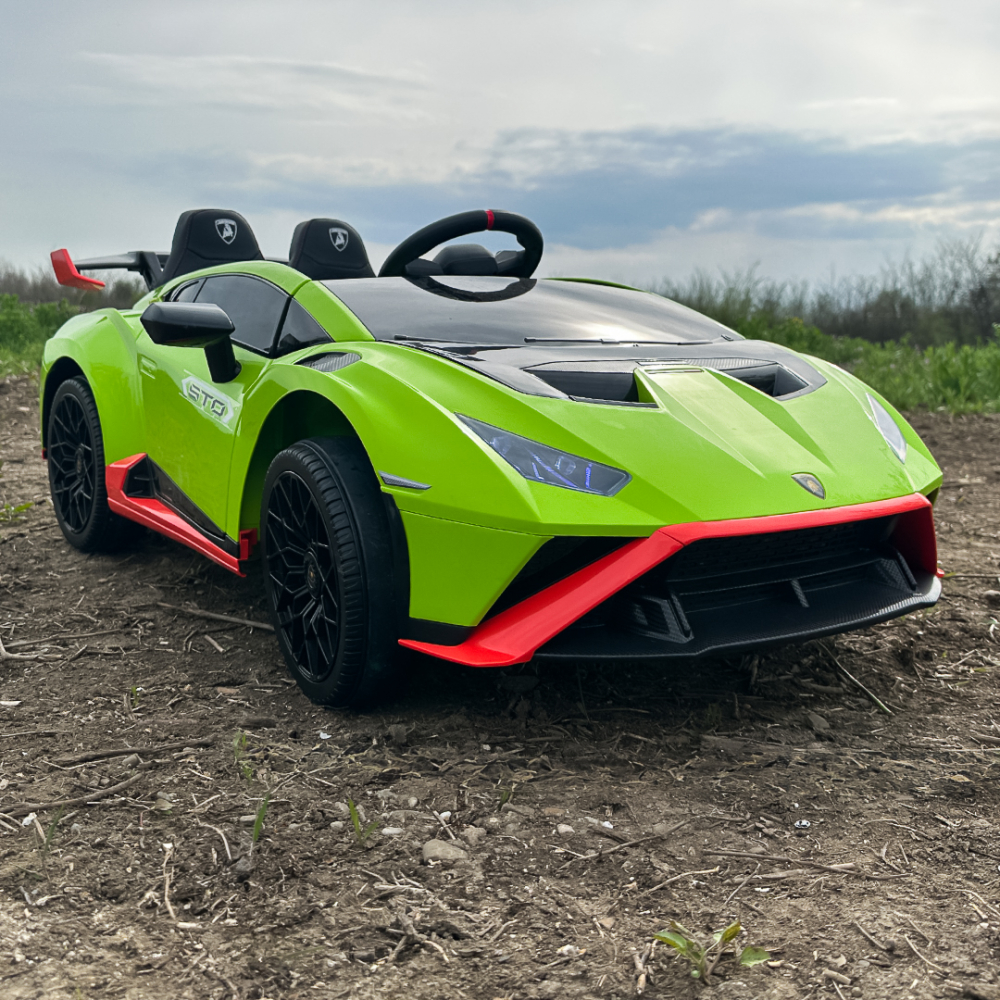 Masinuta electrica cu functie drift Lamborghini Huracan STO, putere 220W, 12V Premium, Verde [2]