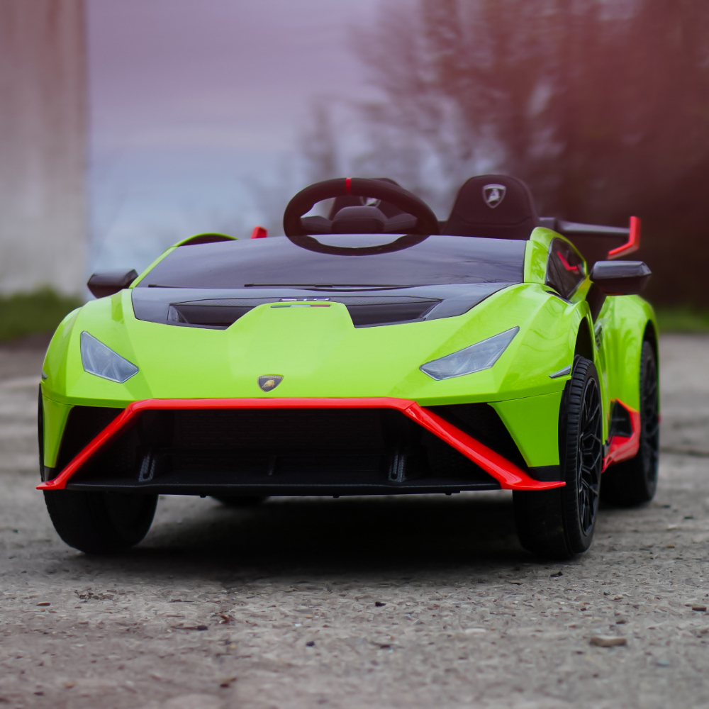 Masinuta electrica cu functie drift Lamborghini Huracan STO, putere 220W, 12V Premium, Verde [4]