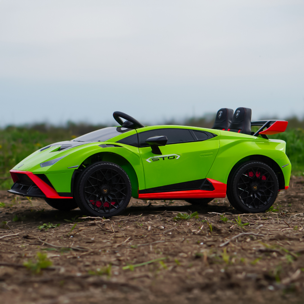 Masinuta electrica cu functie drift Lamborghini Huracan STO, putere 220W, 12V Premium, Verde [10]