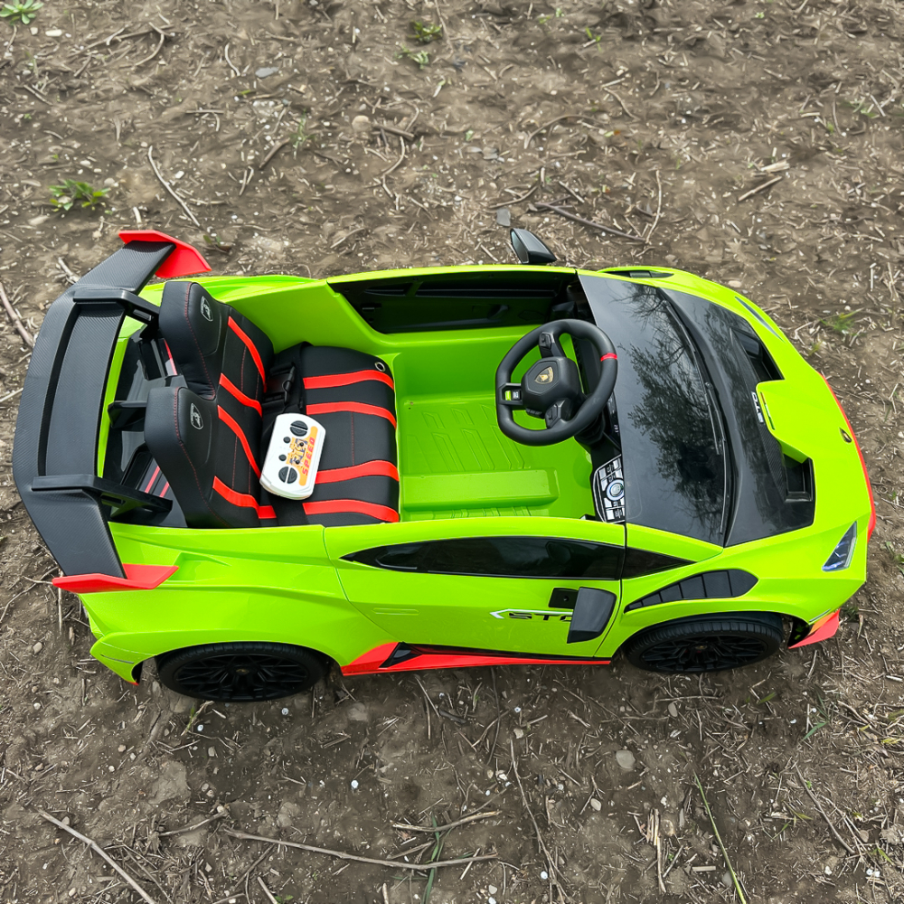 Masinuta electrica cu functie drift Lamborghini Huracan STO, putere 220W, 12V Premium, Verde [12]