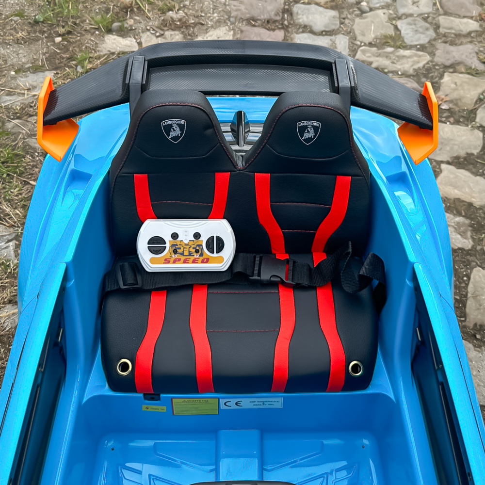 Masinuta electrica cu functie drift Lamborghini Huracan STO, putere 220W, 12V Premium, albastra [16]
