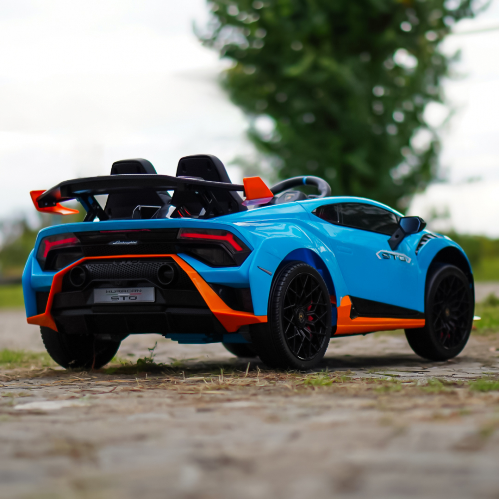 Masinuta electrica cu functie drift Lamborghini Huracan STO, putere 220W, 12V Premium, albastra [8]