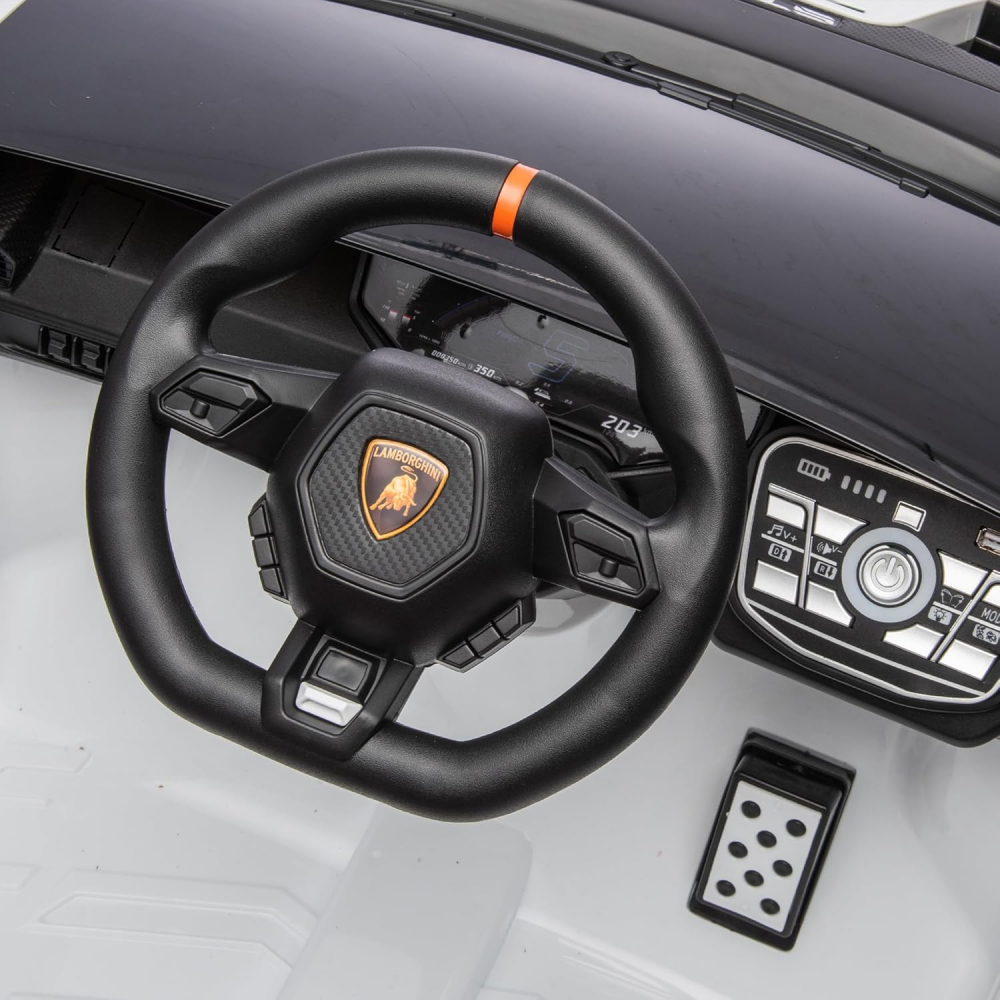 Masinuta electrica cu functie drift Lamborghini Huracan STO, putere 500W, 24V, echipare Premium, alb [8]