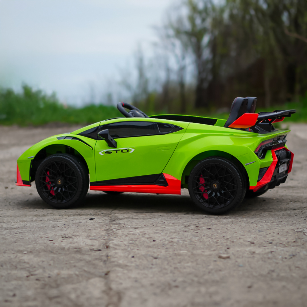 Masinuta electrica cu functie drift Lamborghini Huracan STO, putere 500W, 24V, echipare Premium, verde [4]