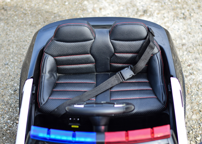 Masinuta electrica de politie Kinderauto JC666 70W 12V cu scaun tapitat, culoare Negru [13]