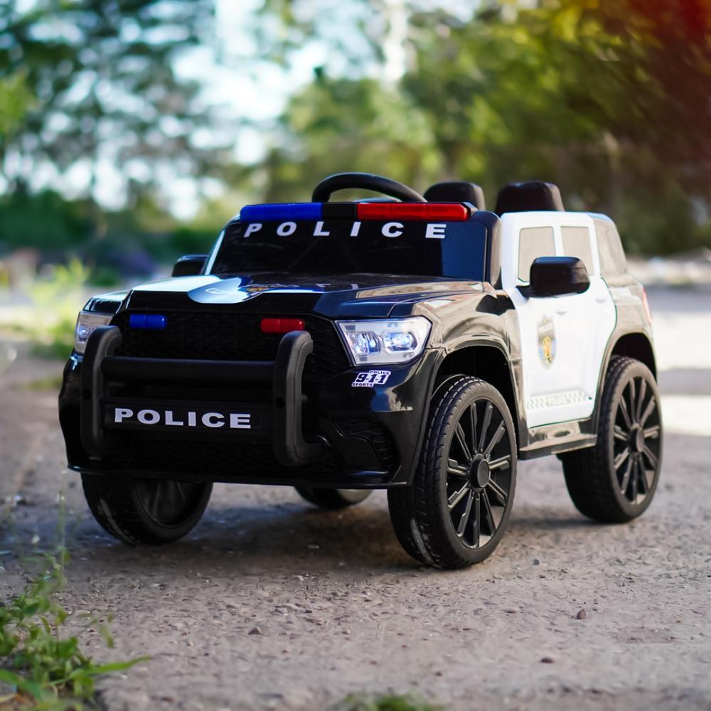 Masinuta electrica de politie, Kinderauto POLICE 911 120W 12V 7Ah premium, neagra [3]