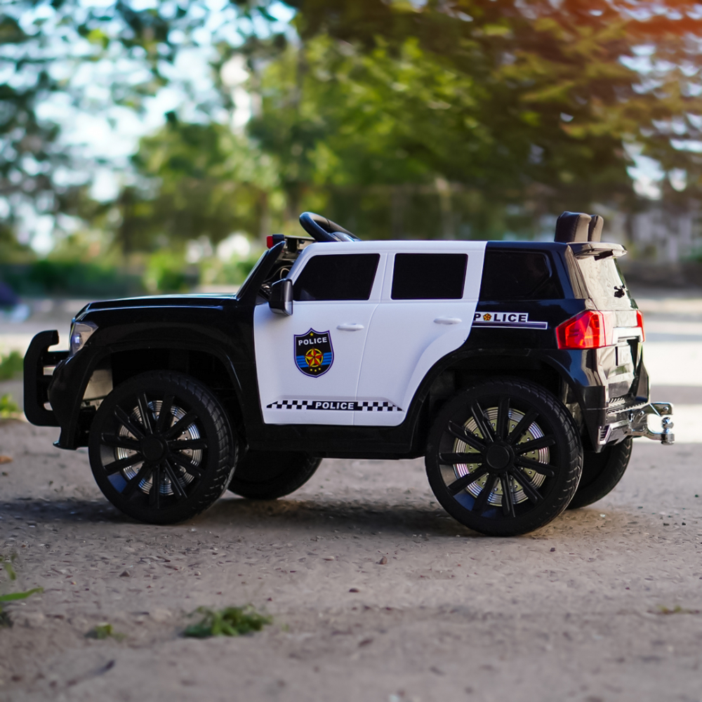 Masinuta electrica de politie, Kinderauto POLICE 911 120W 12V 7Ah premium, neagra [6]