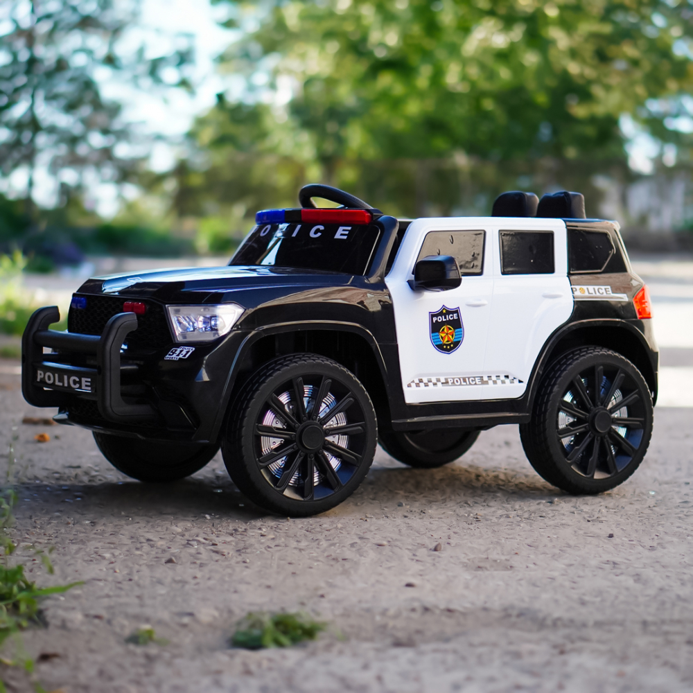 Masinuta electrica de politie, Kinderauto POLICE 911 120W 12V 7Ah premium, neagra [4]