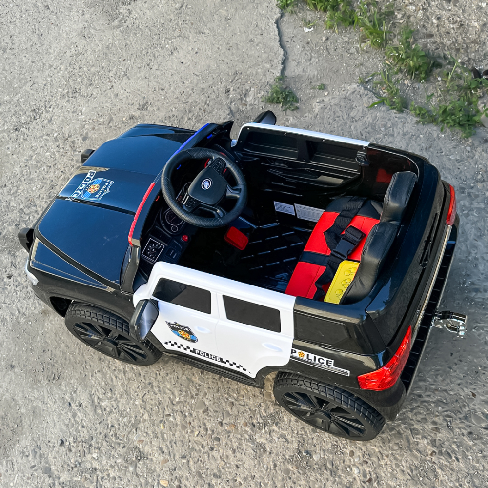 Masinuta electrica de politie, Kinderauto POLICE 911 120W 12V 7Ah premium, neagra [17]