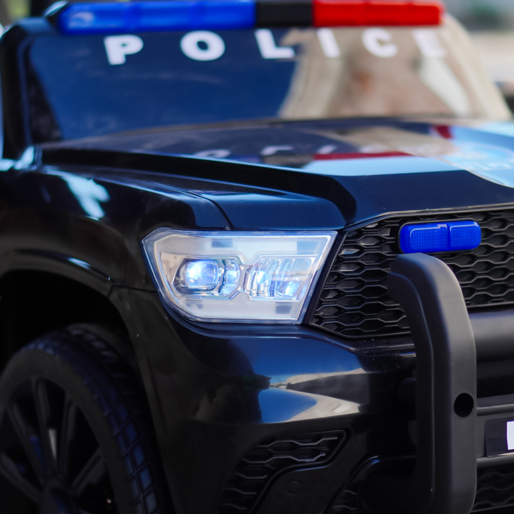 Masinuta electrica de politie, Kinderauto POLICE 911 120W 12V 7Ah premium, neagra [11]