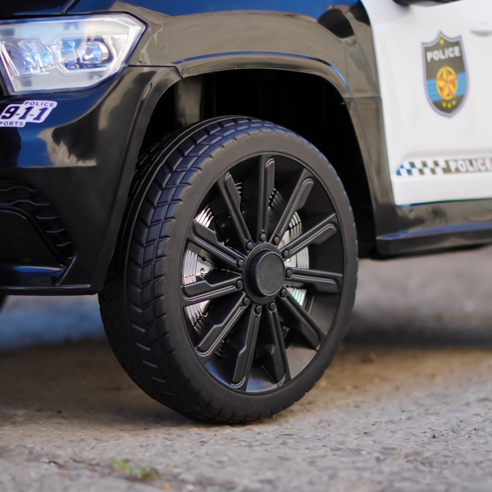 Masinuta electrica de politie, Kinderauto POLICE 911 120W 12V 7Ah premium, neagra [12]