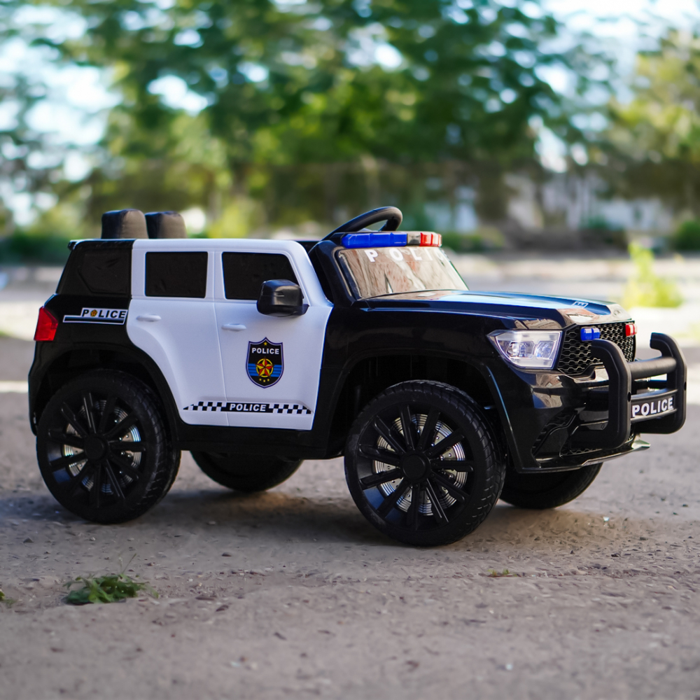 Masinuta electrica de politie, Kinderauto POLICE 911 120W 12V 7Ah premium, neagra [9]