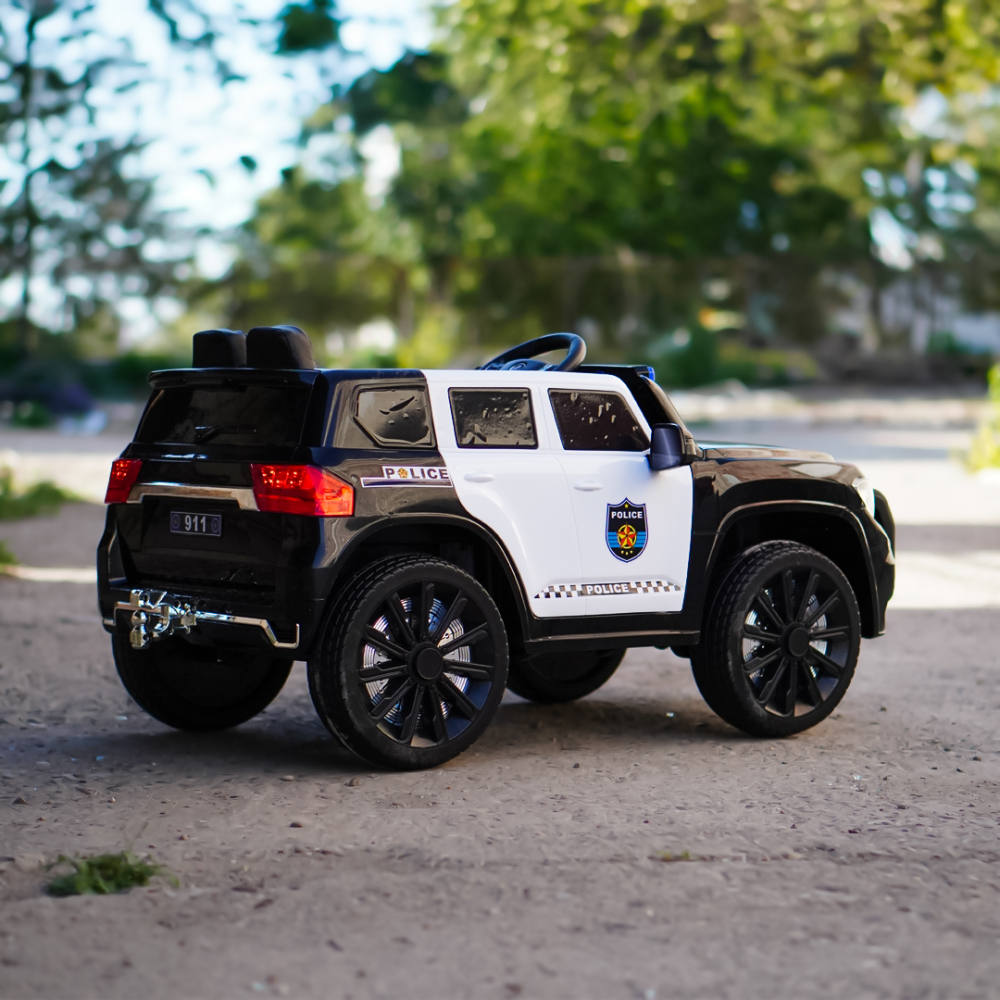 Masinuta electrica de politie, Kinderauto POLICE 911 120W 12V 7Ah premium, neagra [8]