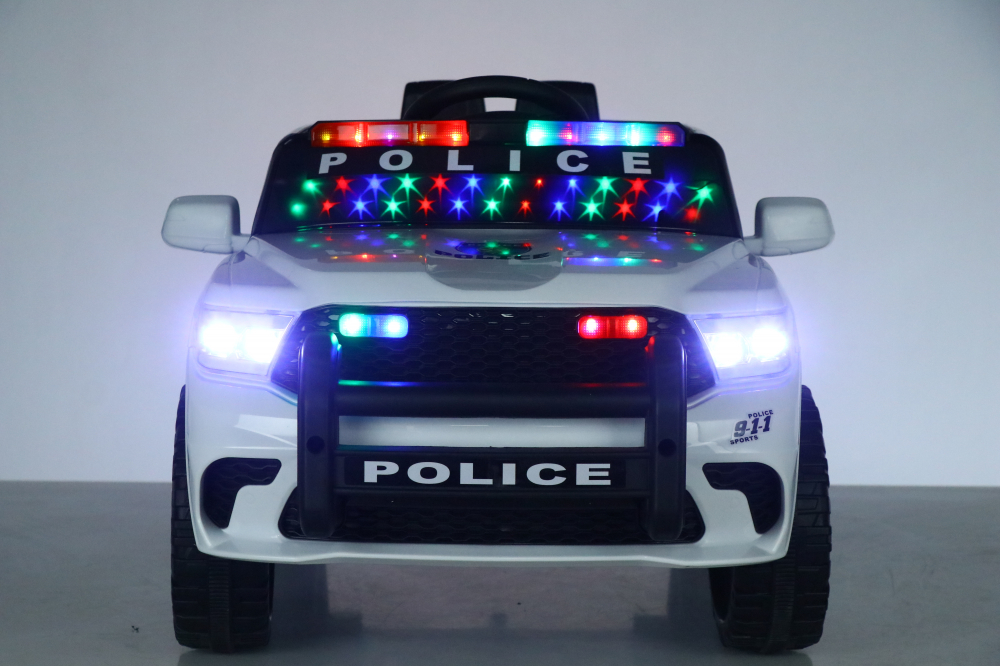 Masinuta electrica de politie, Kinderauto POLICE 911 120W 12V 7Ah premium, alba [2]