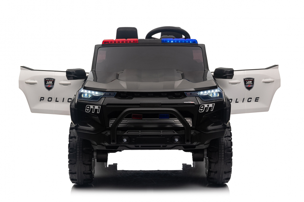 Masinuta electrica de politie pentru 2 copii, Kinderauto Police Patrol, 4x4, 800W, 24V, dotari premium, neagra [8]