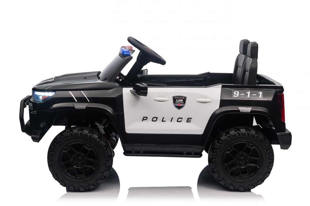 Masinuta electrica de politie pentru 2 copii, Kinderauto Police Patrol, 4x4, 800W, 24V, dotari premium, neagra [2]