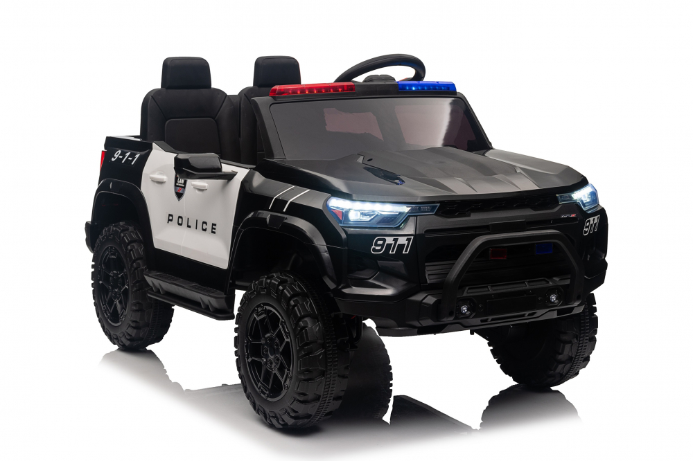 Masinuta electrica de politie pentru 2 copii, Kinderauto Police Patrol, 4x4, 800W, 24V, dotari premium, neagra [7]