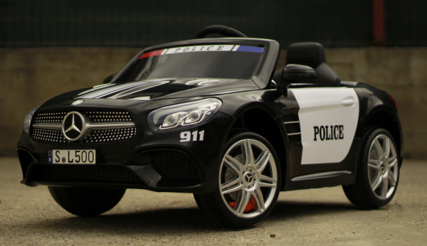 Masinuta electrica de politie Mercedes SL500 90W PREMIUM #Negru [6]