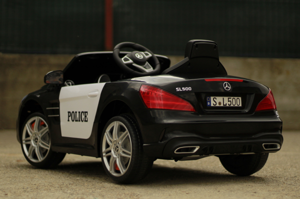 Masinuta electrica de politie Mercedes SL500 90W PREMIUM #Negru [8]