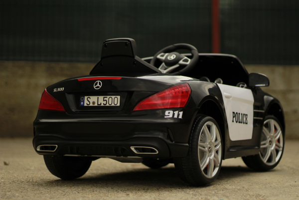 Masinuta electrica de politie Mercedes SL500 90W PREMIUM #Negru [12]