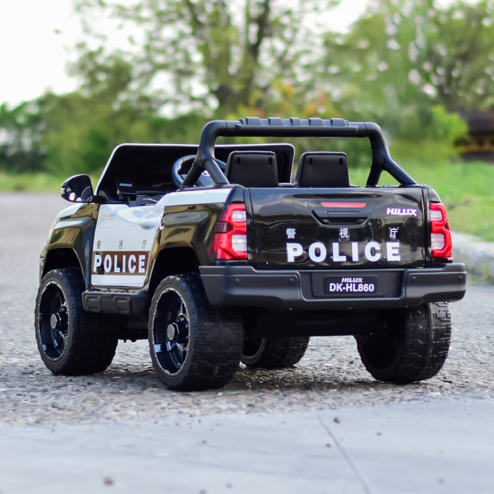 Masinuta electrica de politie, Toyota Hilux 4x4 180W 12V 14Ah PREMIUM, culoare Alba [8]