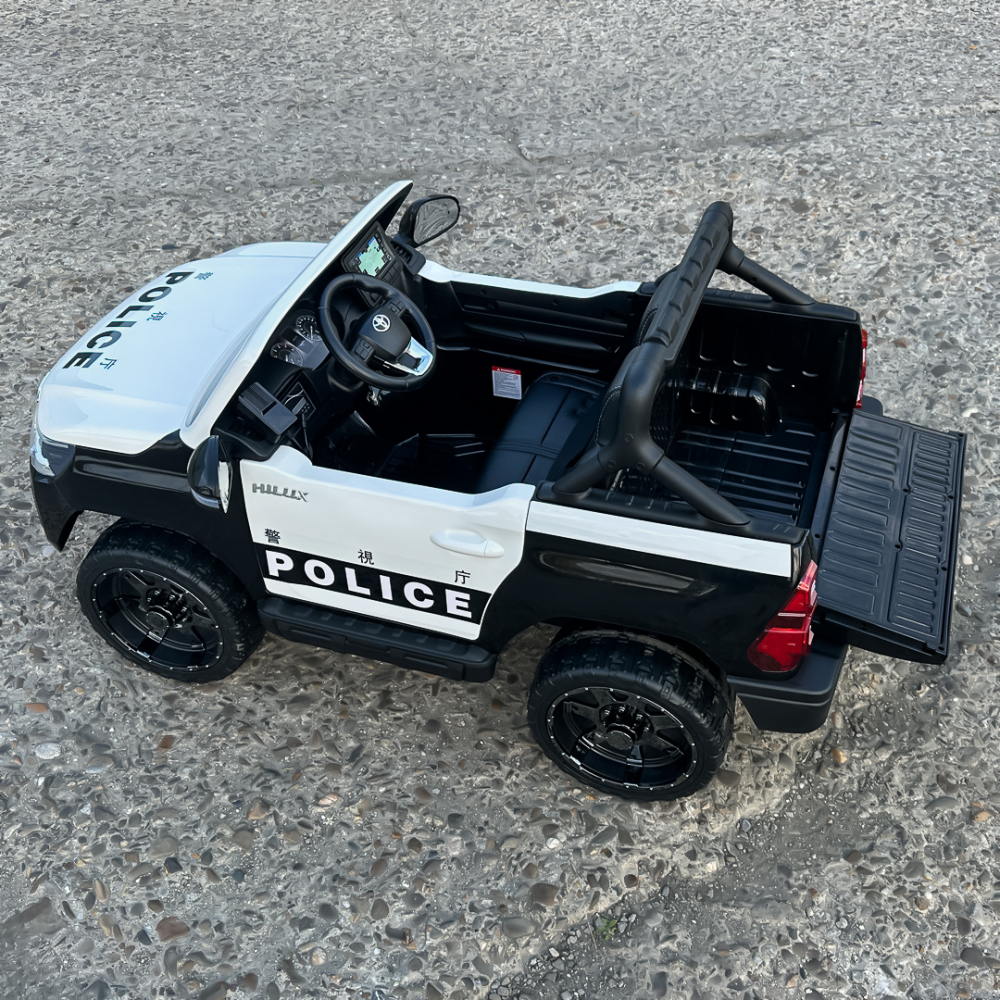 Masinuta electrica de politie, Toyota Hilux 4x4 180W 12V 14Ah PREMIUM, culoare Alba [12]