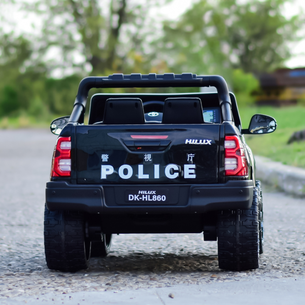 Masinuta electrica de politie, Toyota Hilux 4x4 180W 12V 14Ah PREMIUM, culoare Alba [9]