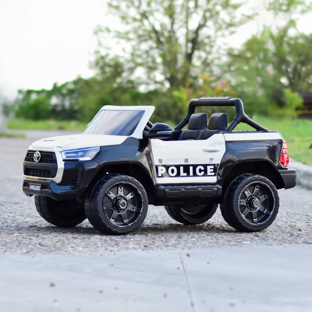 Masinuta electrica de politie, Toyota Hilux 4x4 180W 12V 14Ah PREMIUM, culoare Alba [5]