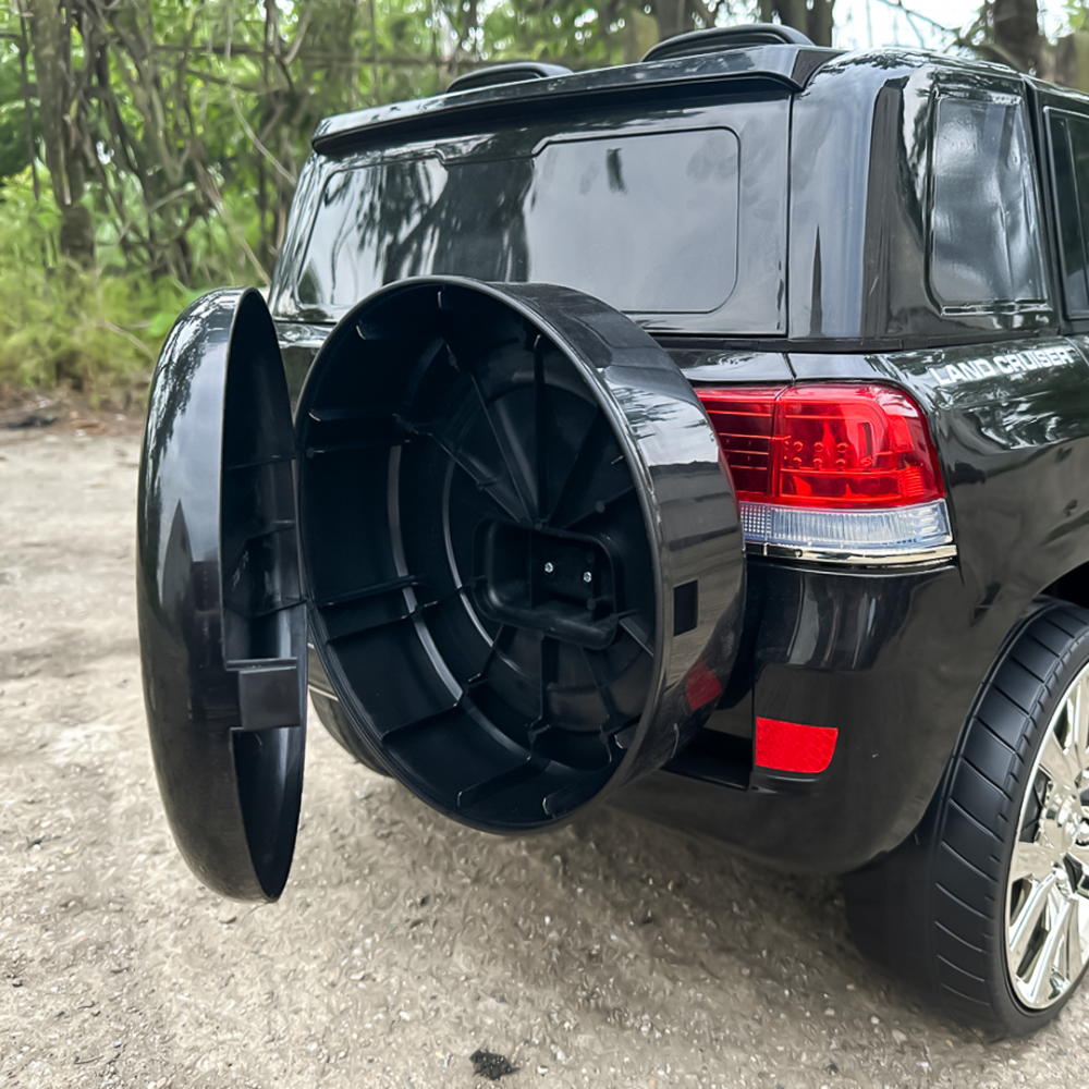 Masinuta electrica de politie, Toyota Land Cruiser, pentru 2 copii, 160W, 12V, echipare premium, neagra [19]