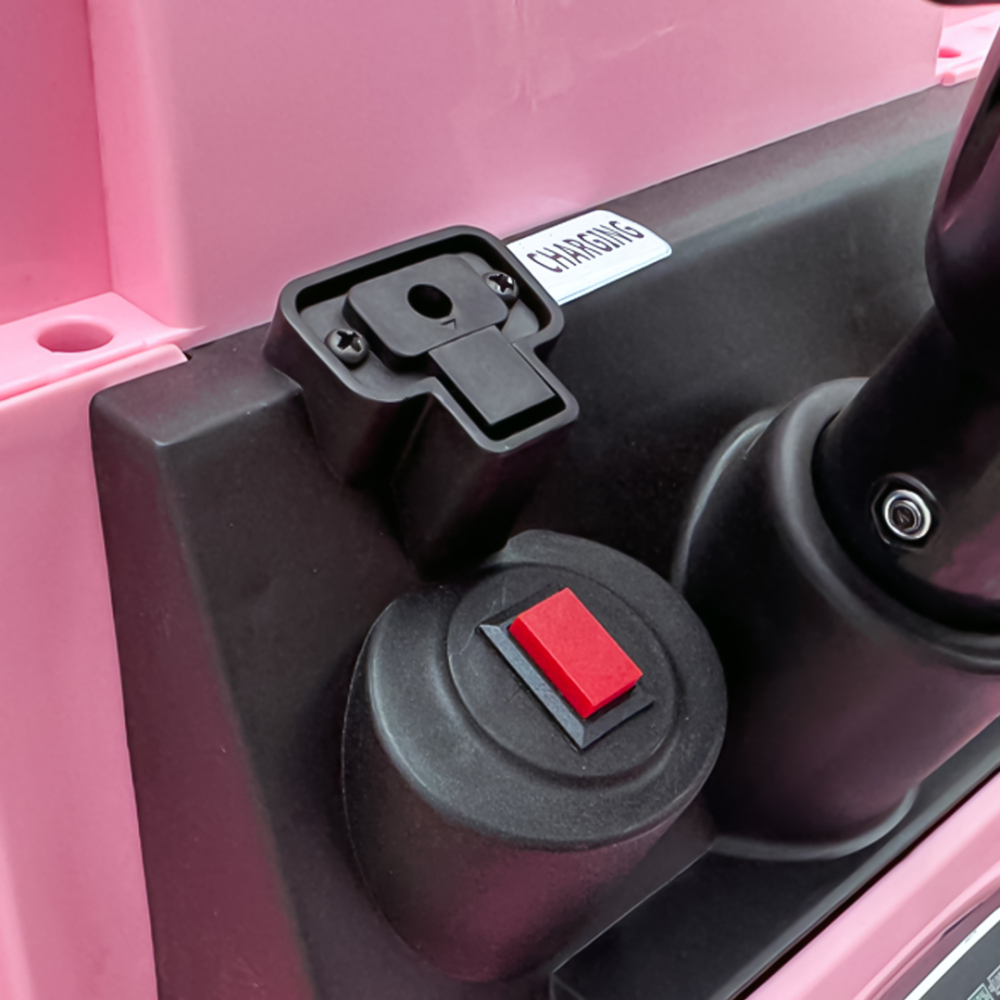 Masinuta electrica de pompieri pentru copii 2-7 ani, Kinderauto B911, 140W, 12V-10Ah, accesorii incluse, bluetooth, roz [16]